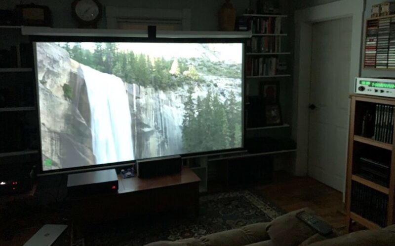 A video projector will give you a more theater-like vibe