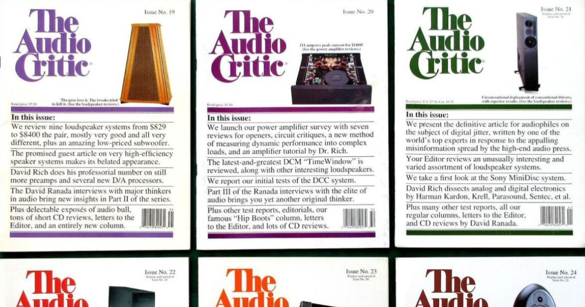 Back Issues of The Audio Critic Are Now Available as Downloadable PDFs.