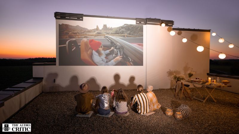 A portable projector allows you to enjoy your favorite movies outdoors